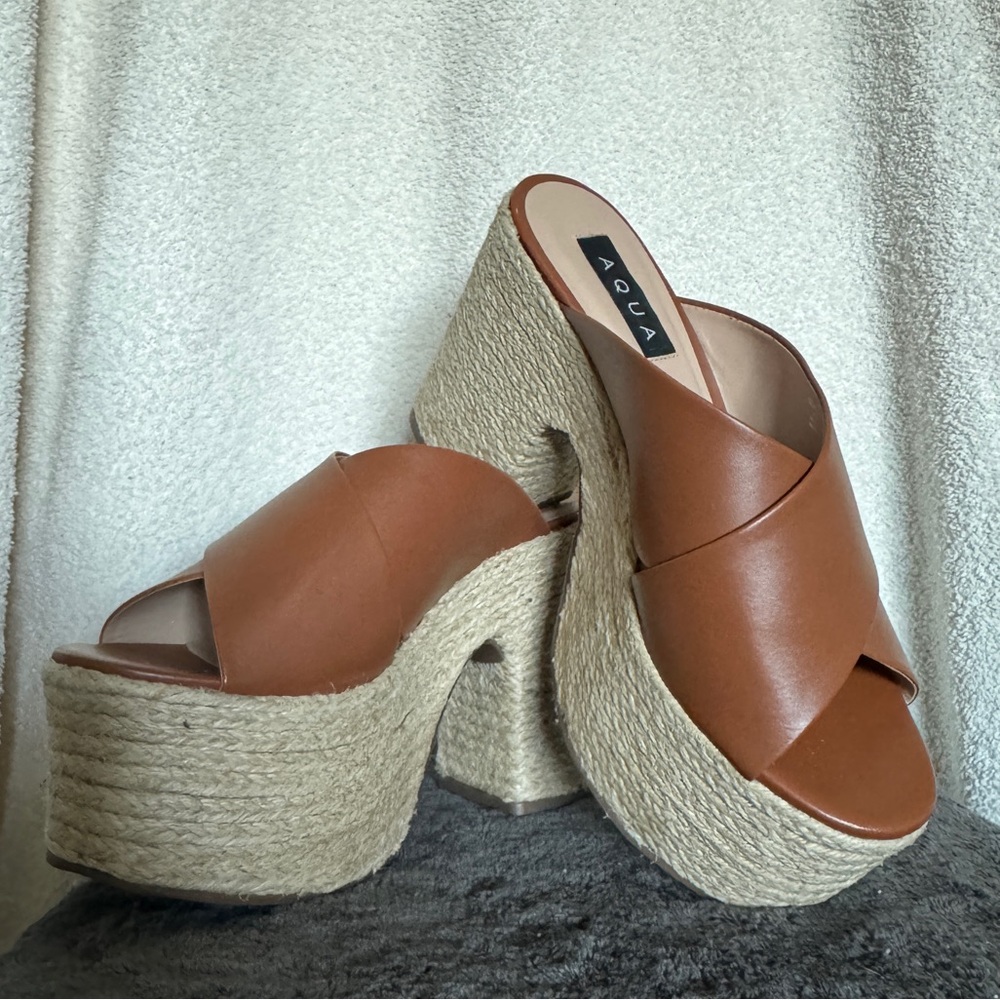 Chunky Aqua Summer Heels